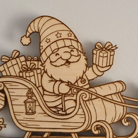 Paint Your Own Wooden Santa Sleigh Door Corner Decoration