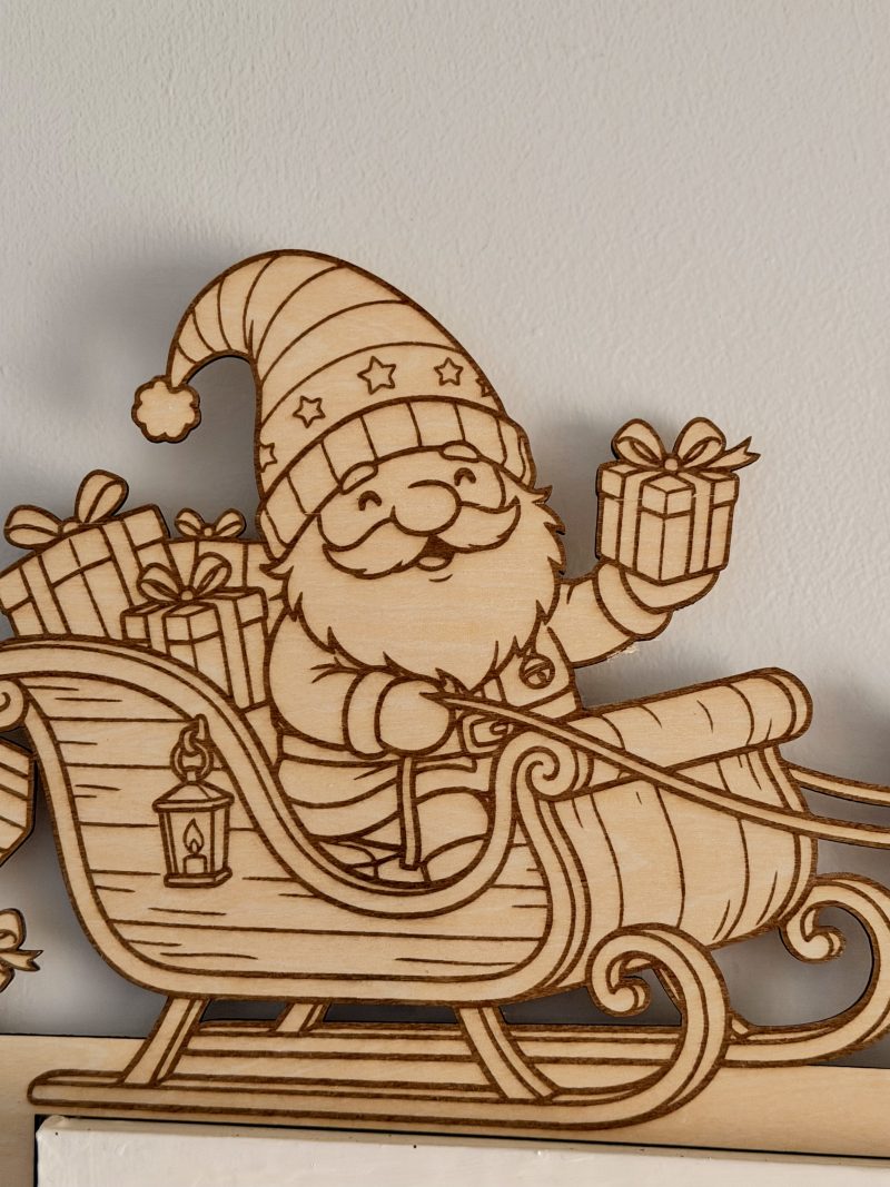 Paint Your Own Wooden Santa Sleigh Door Corner Decoration