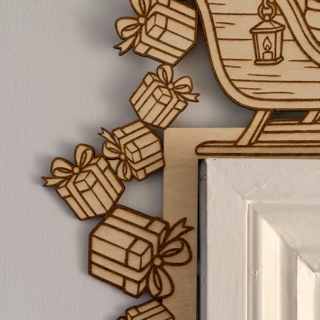 Paint Your Own Wooden Santa Sleigh Door Corner Decoration