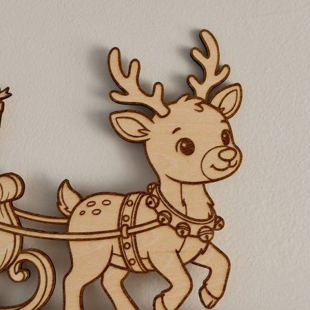 Paint Your Own Wooden Santa Sleigh Door Corner Decoration