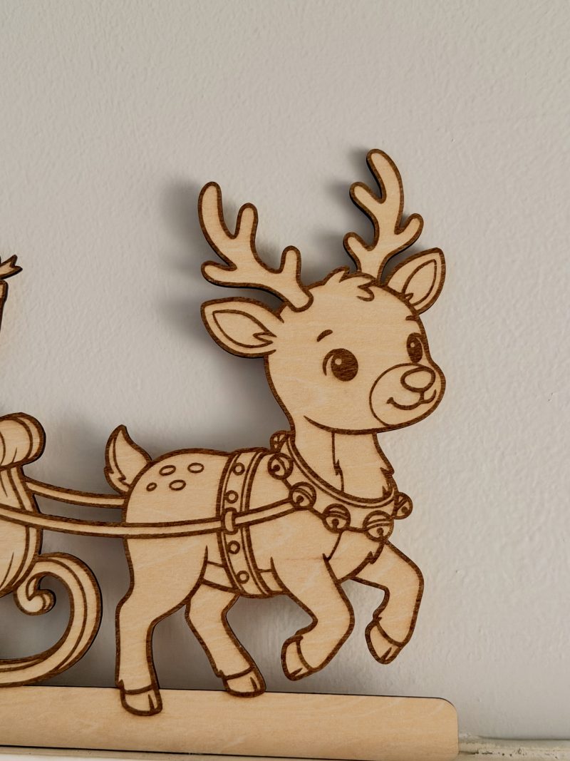 Paint Your Own Wooden Santa Sleigh Door Corner Decoration