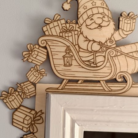 Paint Your Own Wooden Santa Sleigh Door Corner Decoration