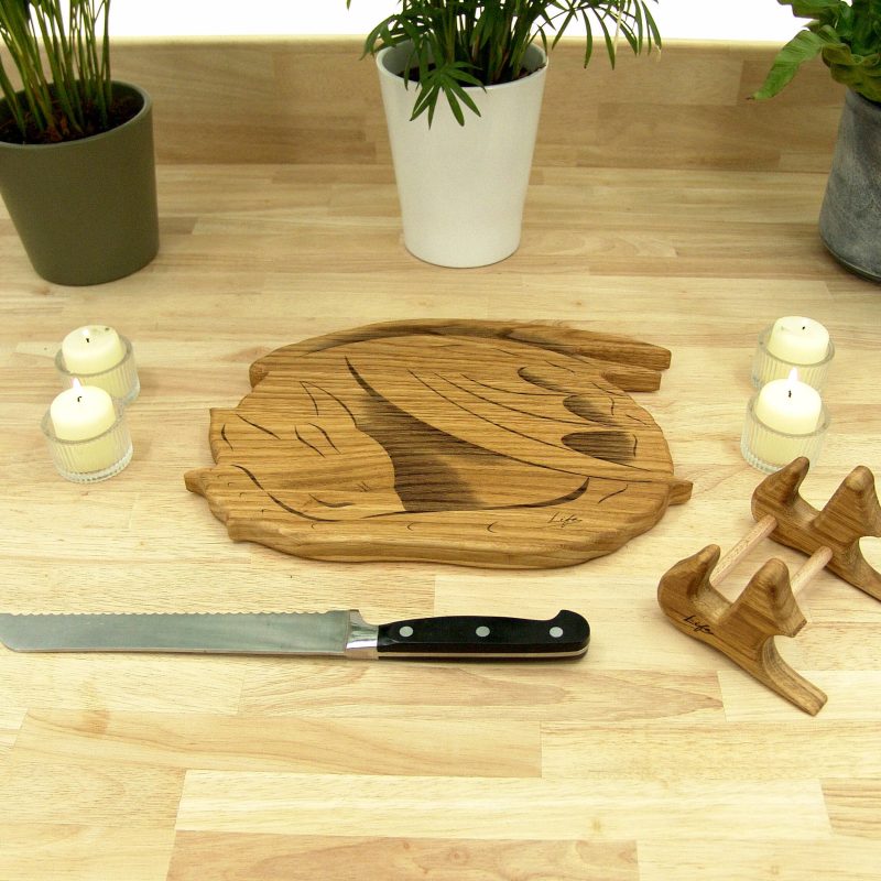Sleeping Dragon Chopping Board - Oak, Hand Made