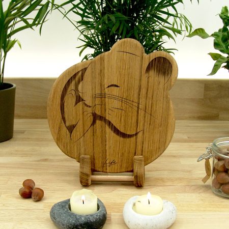 Mouse Chopping Board: Oak Sleepy Dormouse Cheese Board, UK Hand Made