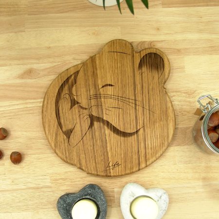Mouse Chopping Board: Oak Sleepy Dormouse Cheese Board, UK Hand Made