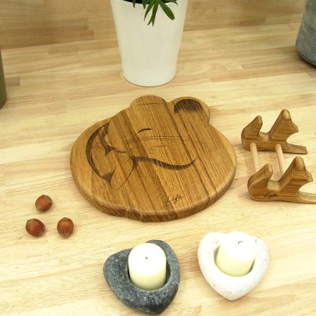 Mouse Chopping Board: Oak Sleepy Dormouse Cheese Board, UK Hand Made
