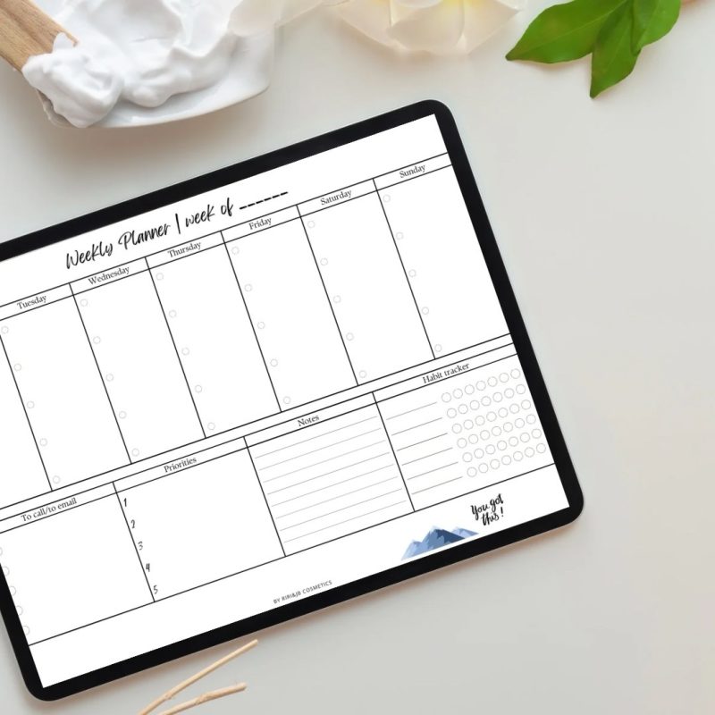 Minimalist Weekly Planner Printable A4 PDF | To-Do List, Habit Tracker