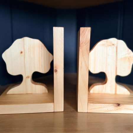 Wooden Tree Bookends, Solid Spruce, Handmade