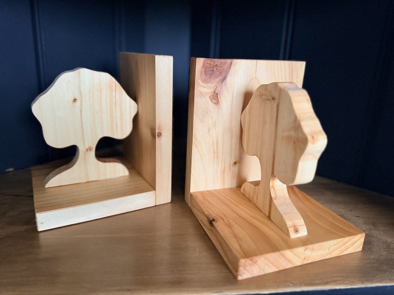 Wooden Tree Bookends, Solid Spruce, Handmade