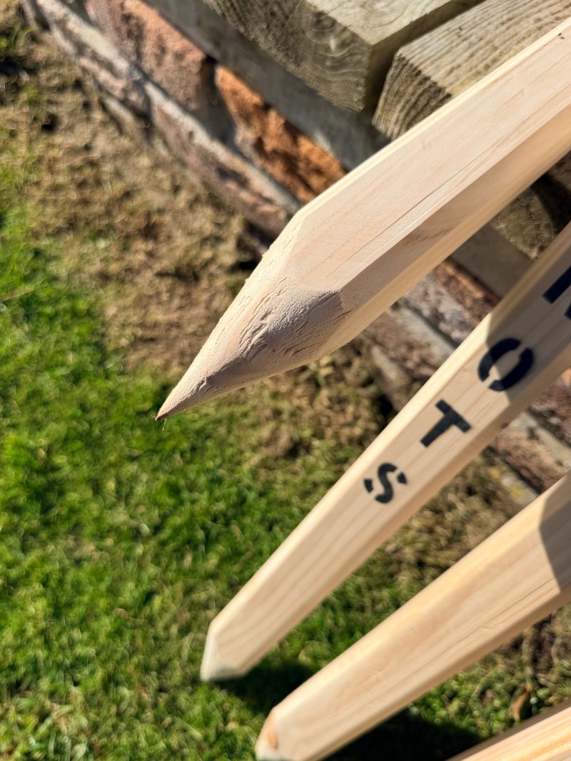 Garden stakes for vegetable beds, pack of 4, personalised