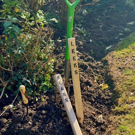 Garden stakes for vegetable beds, pack of 4, personalised