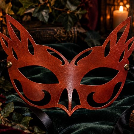 Real Leather Mask in Dark Red, Ladyhawke
