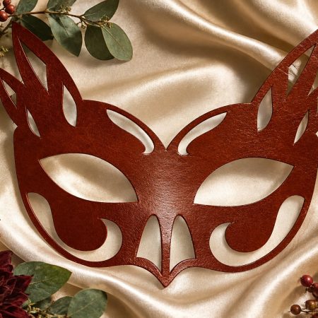 Real Leather Mask in Dark Red, Ladyhawke