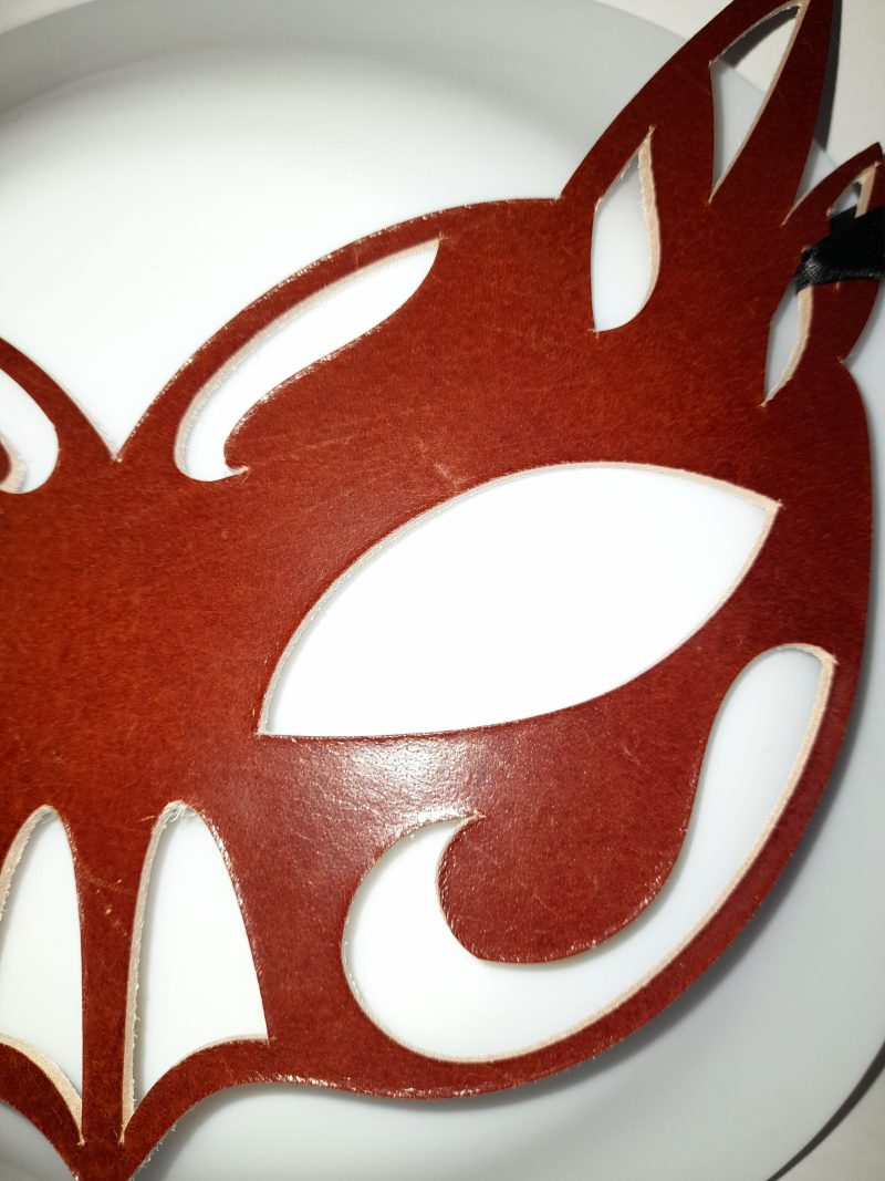 Real Leather Mask in Dark Red, Ladyhawke