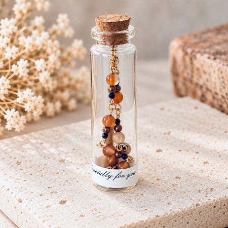 Carnelian Gemstone Bracelet in a Bottle – Handmade Gift