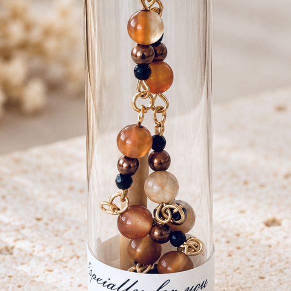 Carnelian Gemstone Bracelet in a Bottle – Handmade Gift