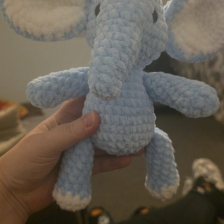 Handmade 7-Inch Crochet Elephant Plush in Soft Yarn