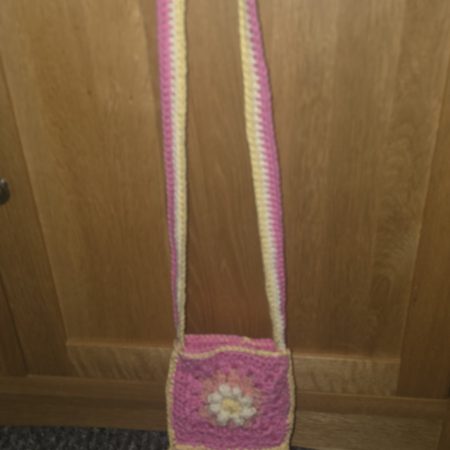 Handmade Granny Square Floral Phone Bag - Made to order custom colours