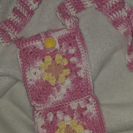 Handmade Granny Square Floral Phone Bag – Made to order custom colours (Copy)