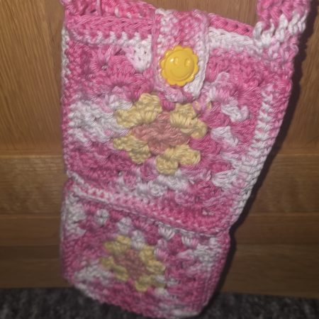 Handmade Granny Square Floral Phone Bag – Made to order custom colours (Copy)
