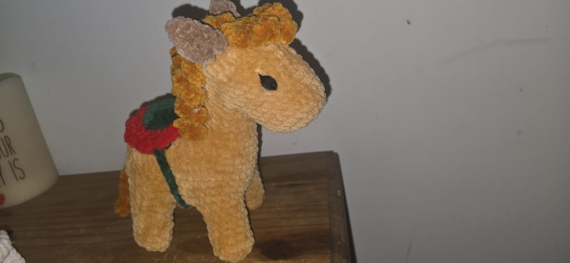 Handmade Christmas Horse Plushie | Festive Crochet Horse Soft Toy | Christmas Gift & Decoration