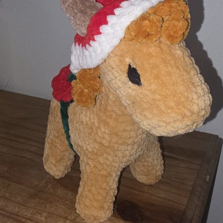Handmade Christmas Horse Plushie | Festive Crochet Horse Soft Toy | Christmas Gift & Decoration