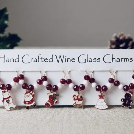 Red and White Wine Glass Charms Set of 6
