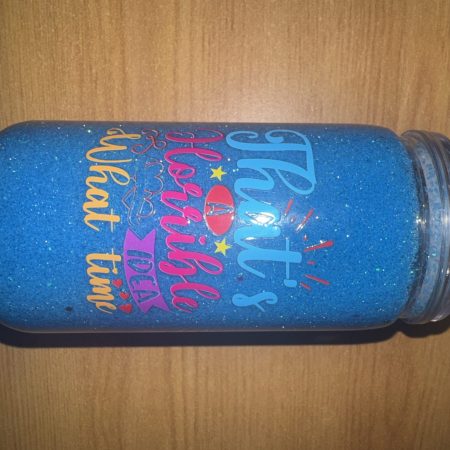 Bright & Beautiful Blue Glitter Snow Globe Tumbler – Quote