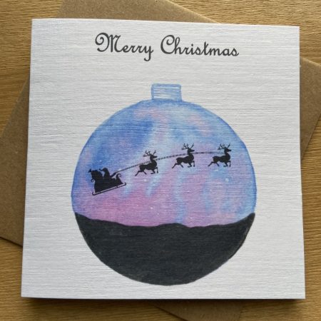Santa in his sleigh Christmas Card