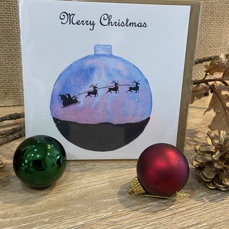 Santa in his sleigh Christmas Card
