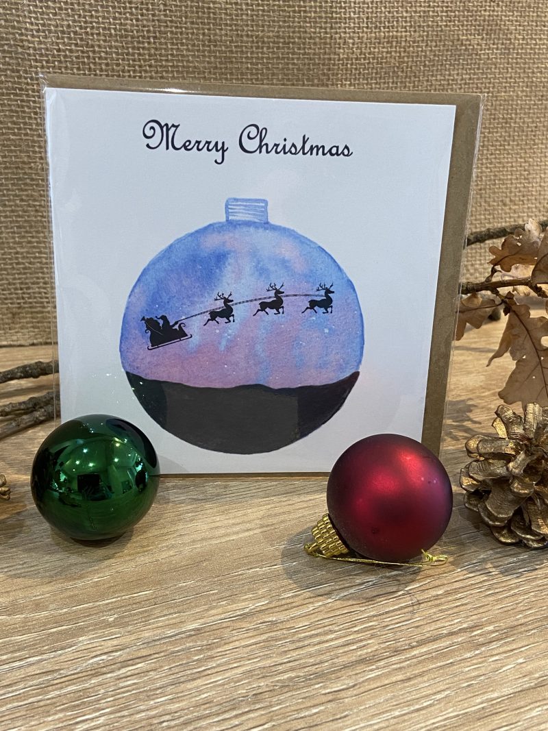 Santa in his sleigh Christmas Card