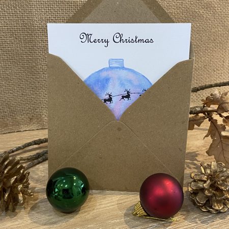Santa in his sleigh Christmas Card