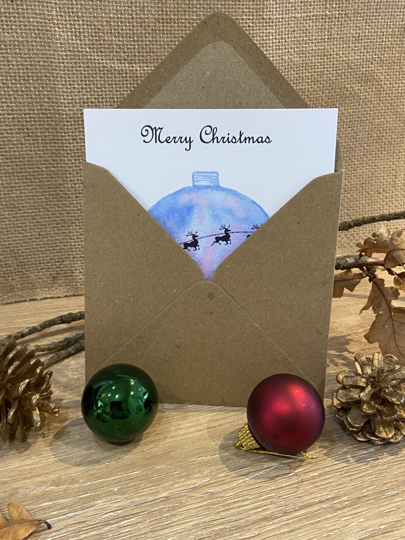 Santa in his sleigh Christmas Card