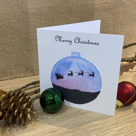 Santa in his sleigh Christmas Card