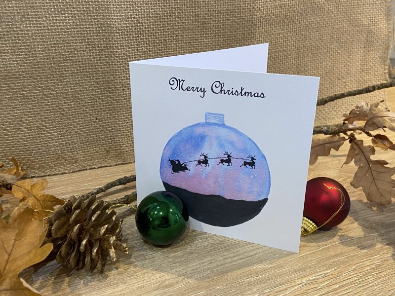 Santa in his sleigh Christmas Card