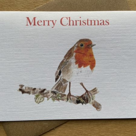 Watercolour Robin Christmas card