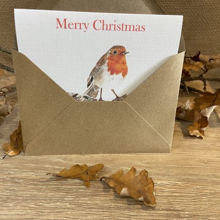Watercolour Robin Christmas card