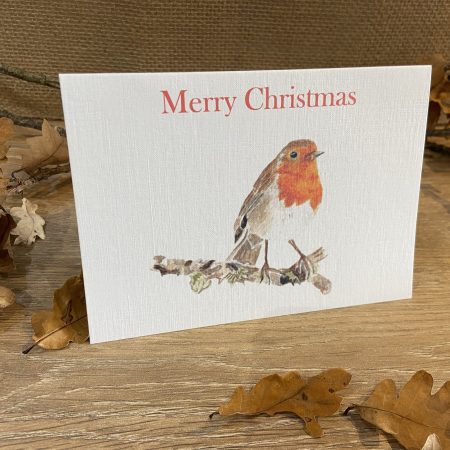Watercolour Robin Christmas card