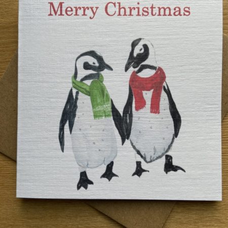 Watercolour Penguin Christmas Card