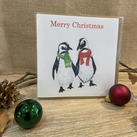 Watercolour Penguin Christmas Card