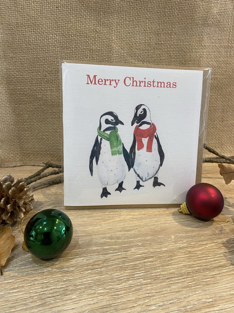 Watercolour Penguin Christmas Card