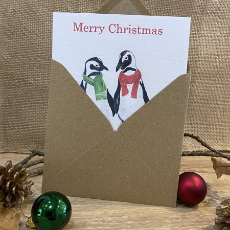 Watercolour Penguin Christmas Card