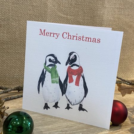 Watercolour Penguin Christmas Card