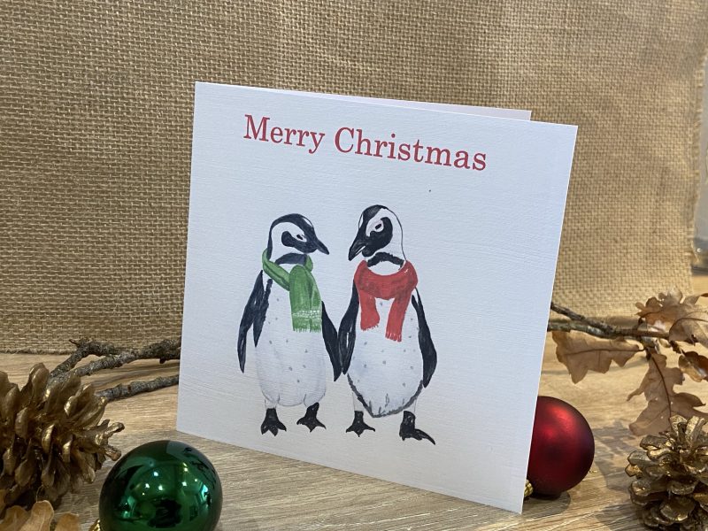 Watercolour Penguin Christmas Card