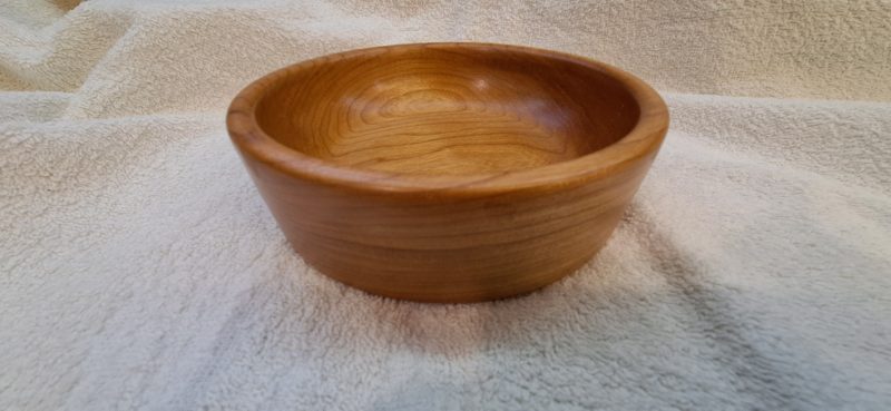 Wood turned shallow bowl.