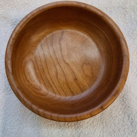 Wood turned shallow bowl.