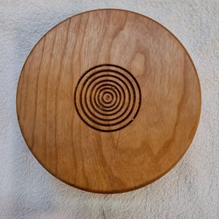 Wood turned shallow bowl.