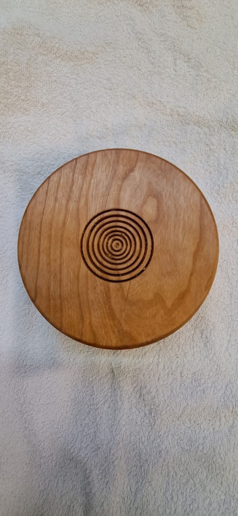 Wood turned shallow bowl.