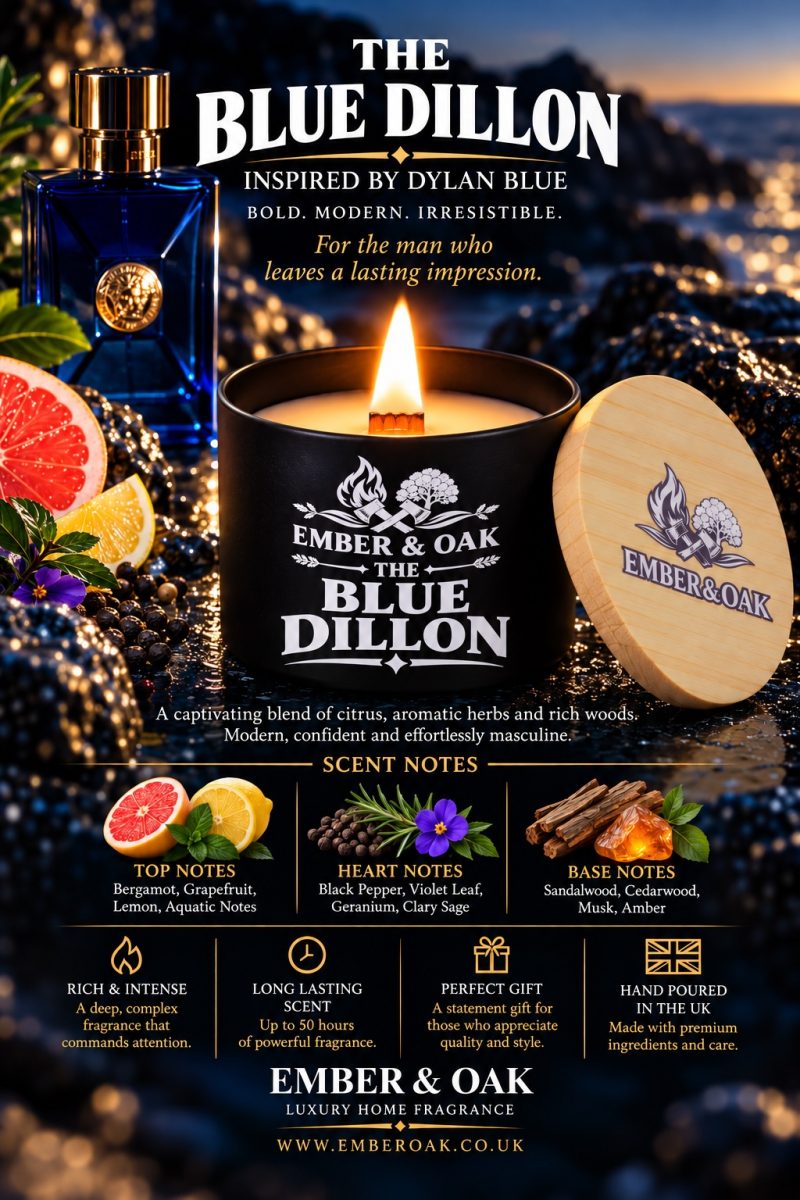 The Blue Dillon – Inspired by Versace Dylan Blue | Candles, Wax Melts and Snap Bars