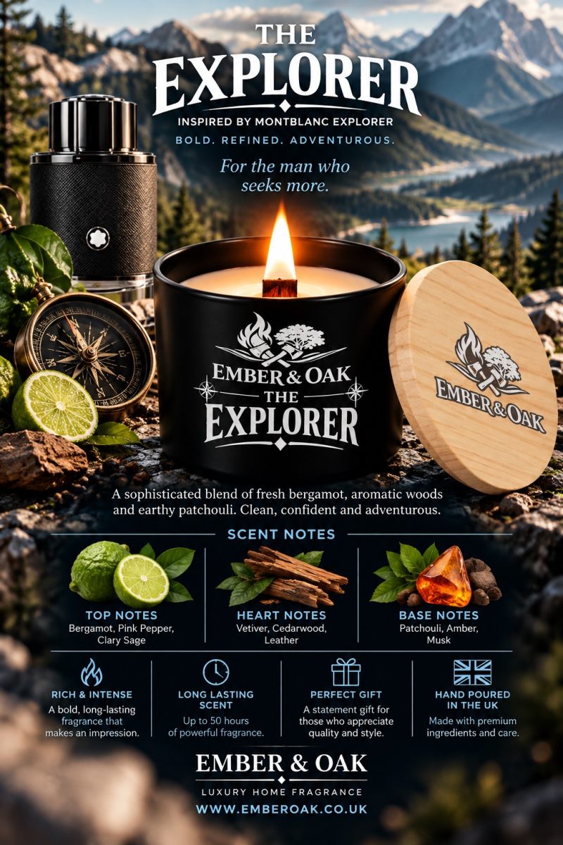 The Explorer – Inspired by Montblanc Explorer | Candles, Wax Melts and Snap Bars